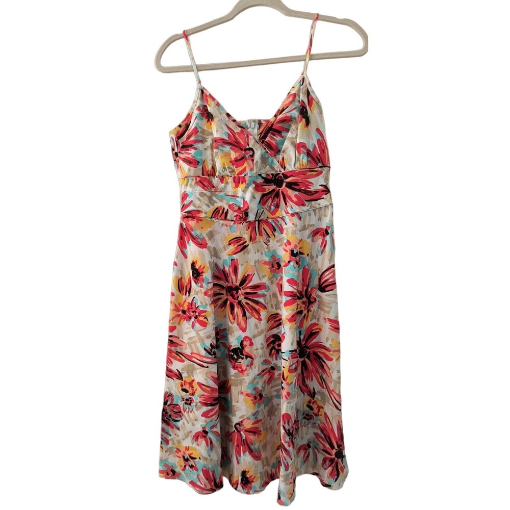 New York & Company Multicolor Sleeveless Fit And Fair Flare Sundress Sz 2